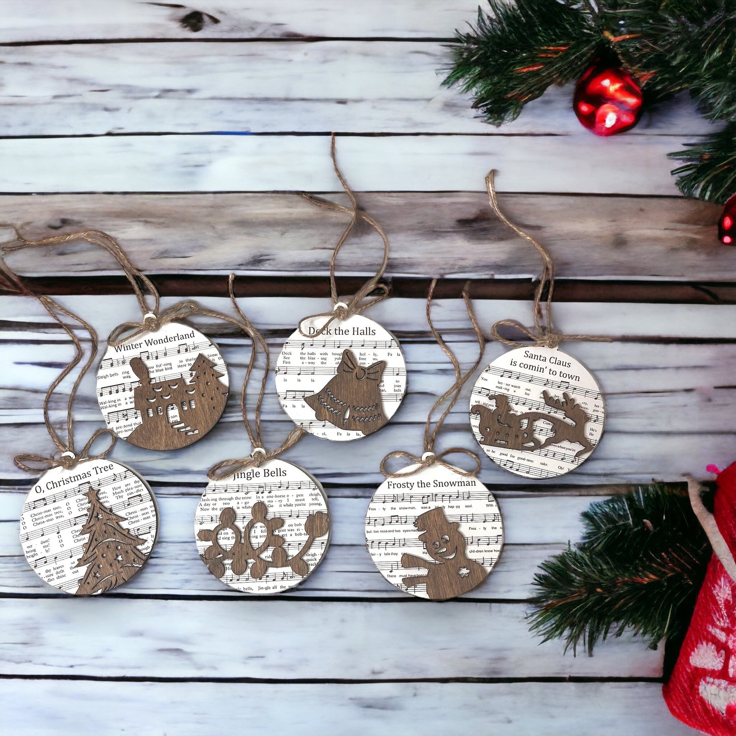 Classic Christmas Sheet Music Ornaments